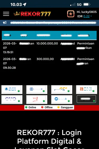 REKOR777 Login Resmi APK 2026